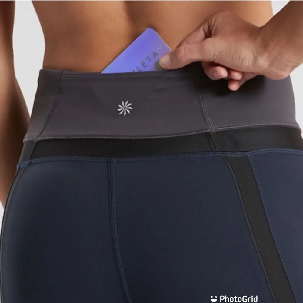 Athleta Navy Elevation Powervita 7/8 Leggings